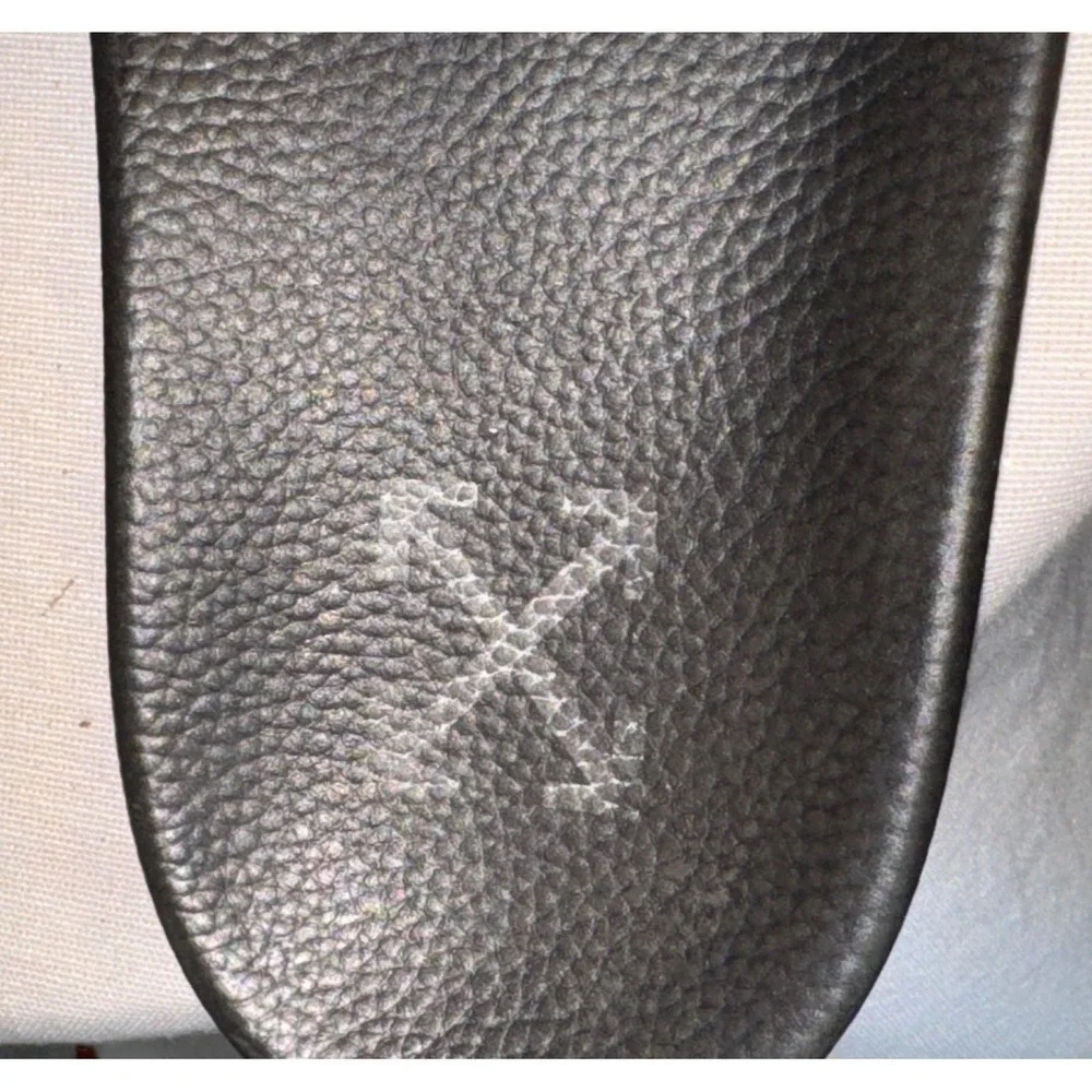 Off-White crisscross Industrial Leather Pool Slide sz 10 men 4.25